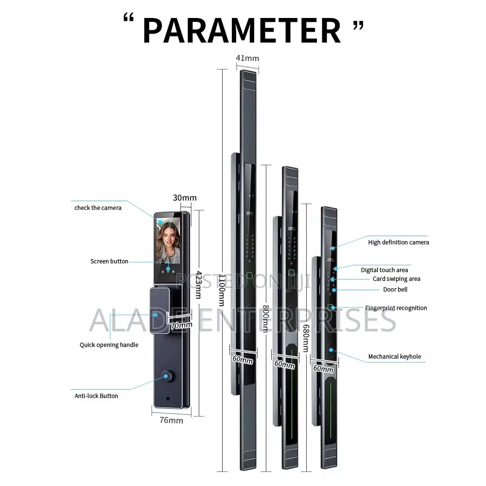 3d Latest Long Ip67 Waterproof Smart Door Lock Palm Biometric Tuya App