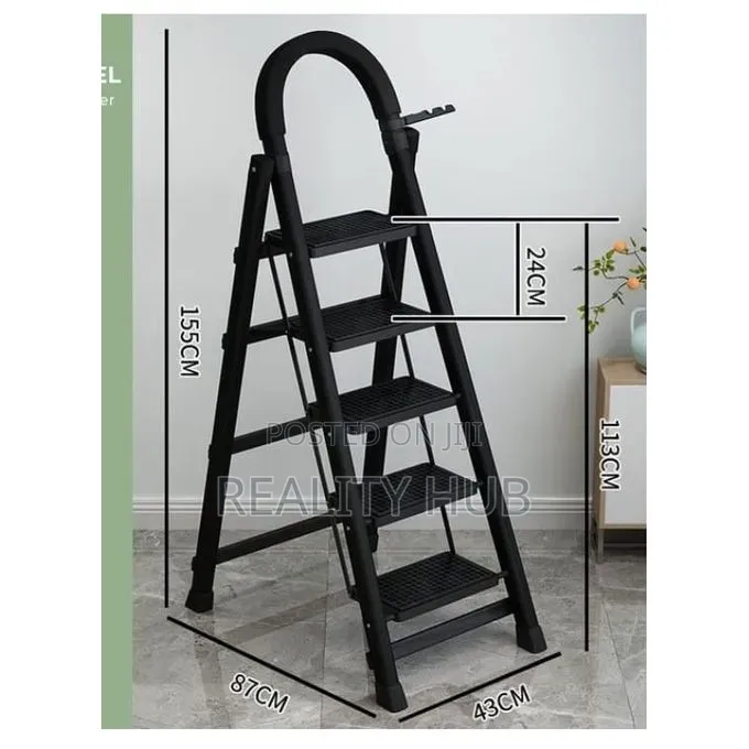 Tek 5 Step Ladder With Wide Non-slip Pedal And Comfort Handgrip