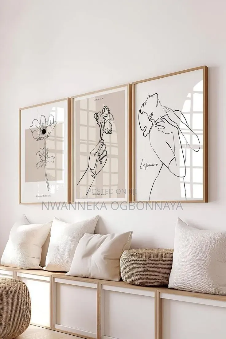 1/3pcs Line Wall Art Posters Canvas Abstract Artwork