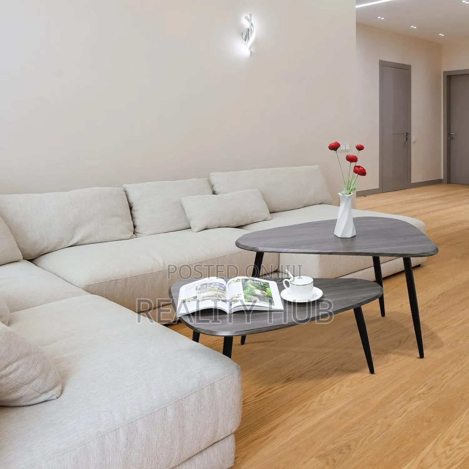 2 Sets Scandinavian Lightweight Luxury Irregular Living Room Coffee