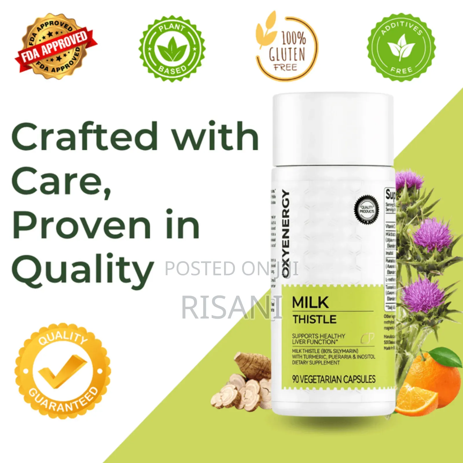 Milk Thistle Liver Detox Repair Antioxidant Support,90 Capsules