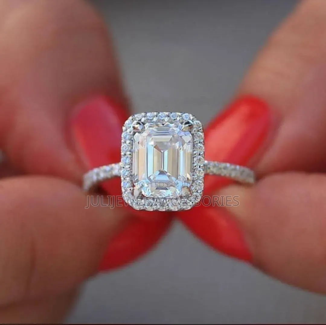 Diamond Moissanite Promise Engagement Free Size Adjustable Ring