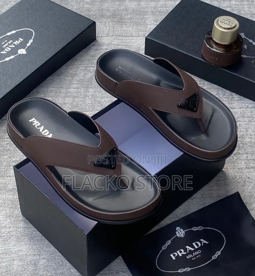 Original Prada Leather Slippers