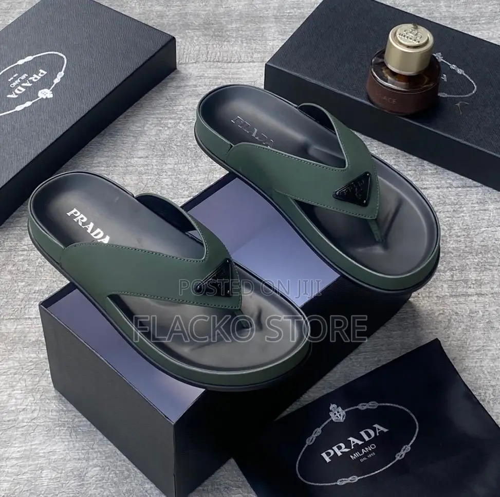 Original Prada Leather Slippers
