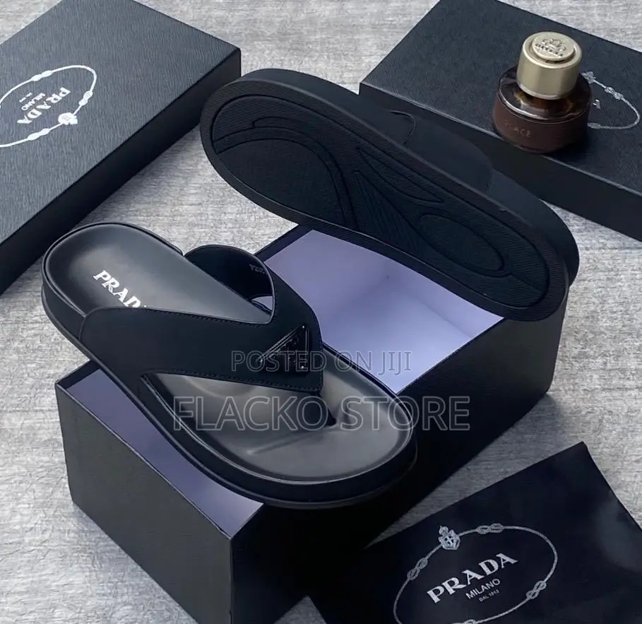 Original Prada Leather Slippers