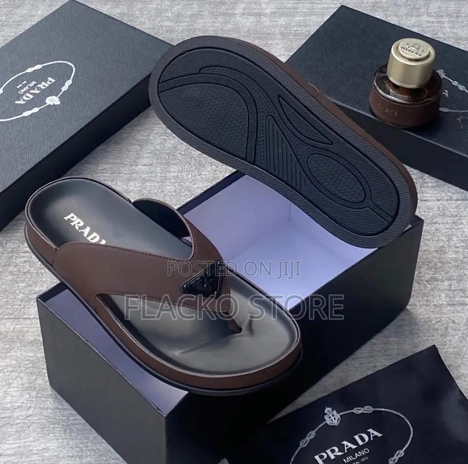 Original Prada Leather Slippers