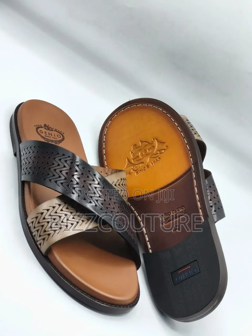 Original Italian Genio Leather Slippers Available in Store
