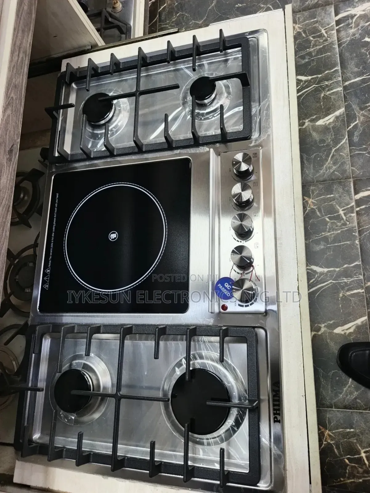Original Phiima Built-in 4+1 Stainless Steel Gas Electric Cooker Hob