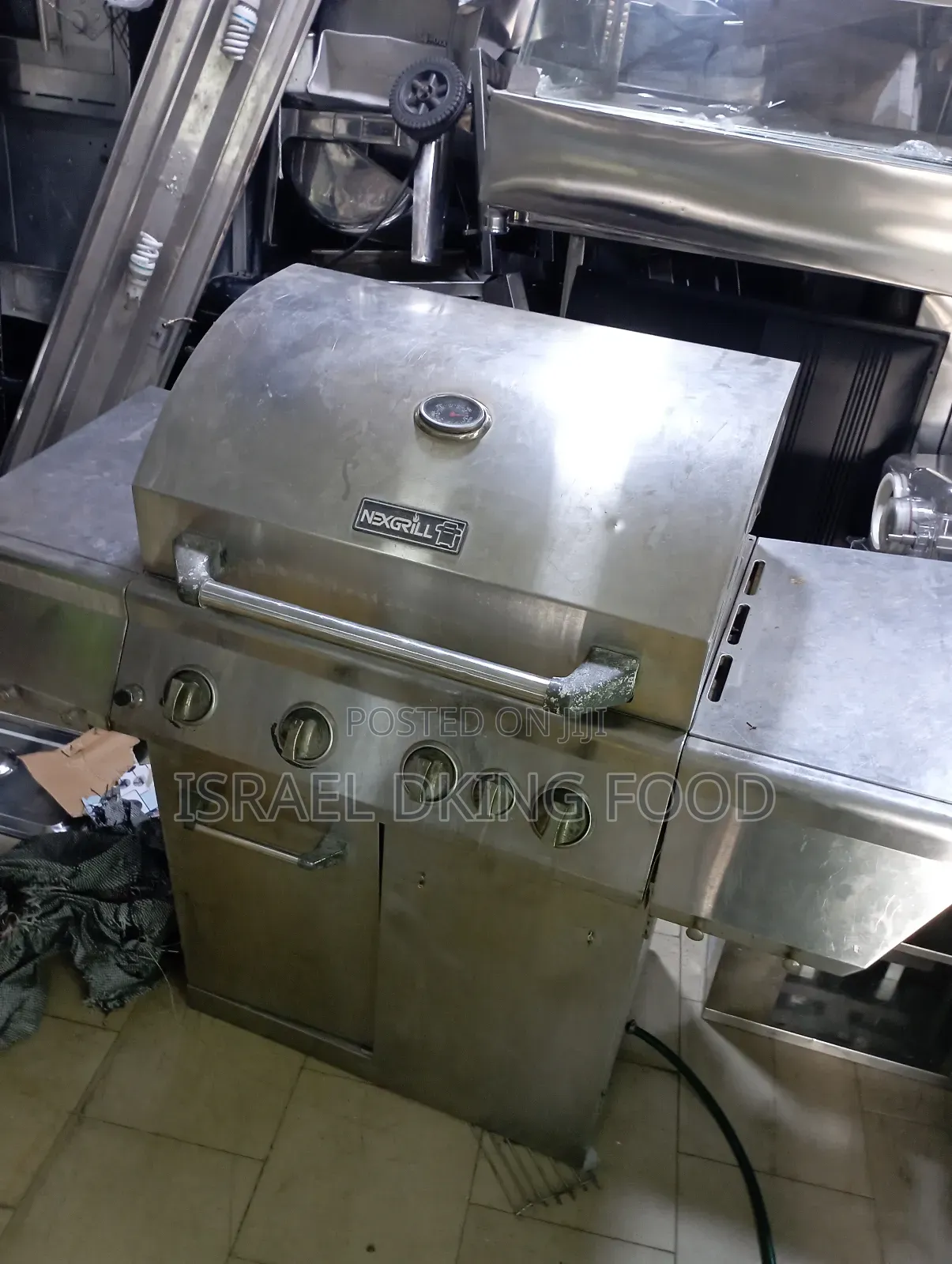 Industrial Pure Stainless 4burner Barbecue Machine With Cabinet
