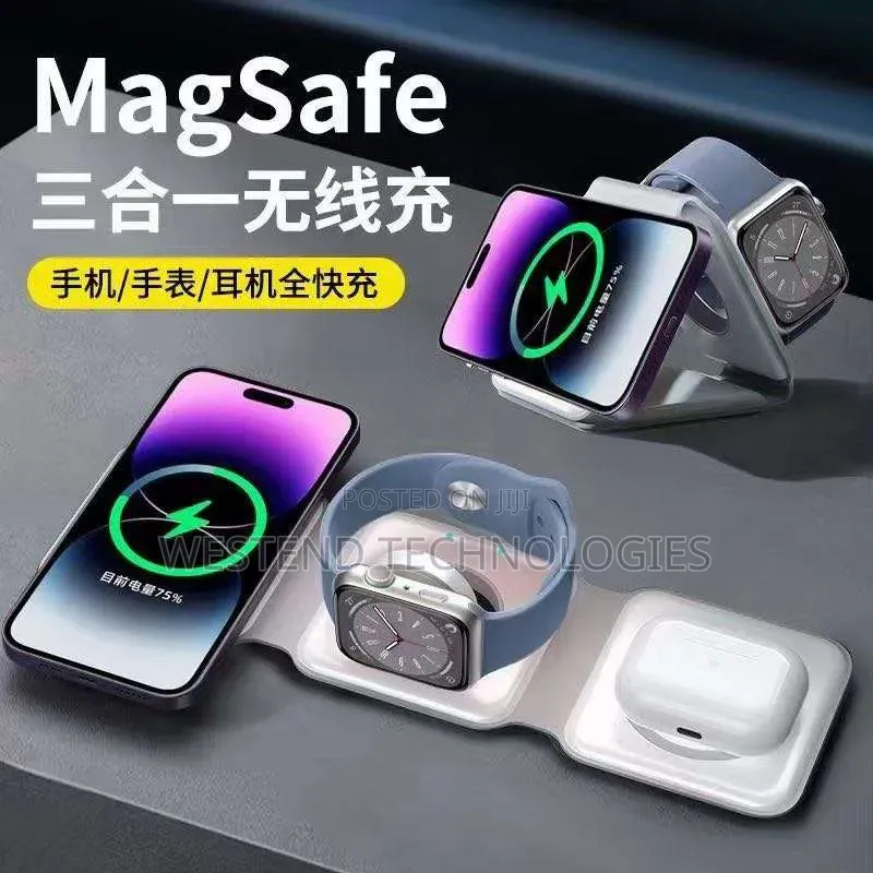 3 In1 Magnetic Wireless Charger for iPhones Iwatch and Airpod 15watts
