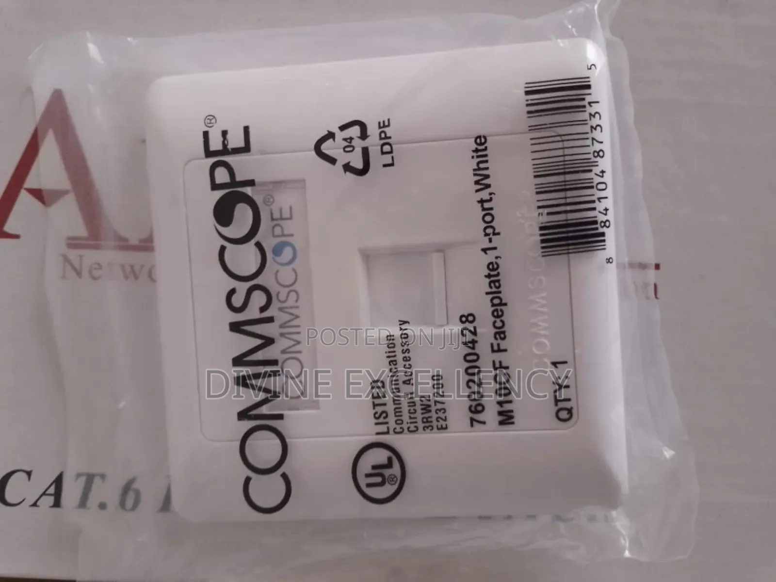 Commscope Cat6 Single Faceplate