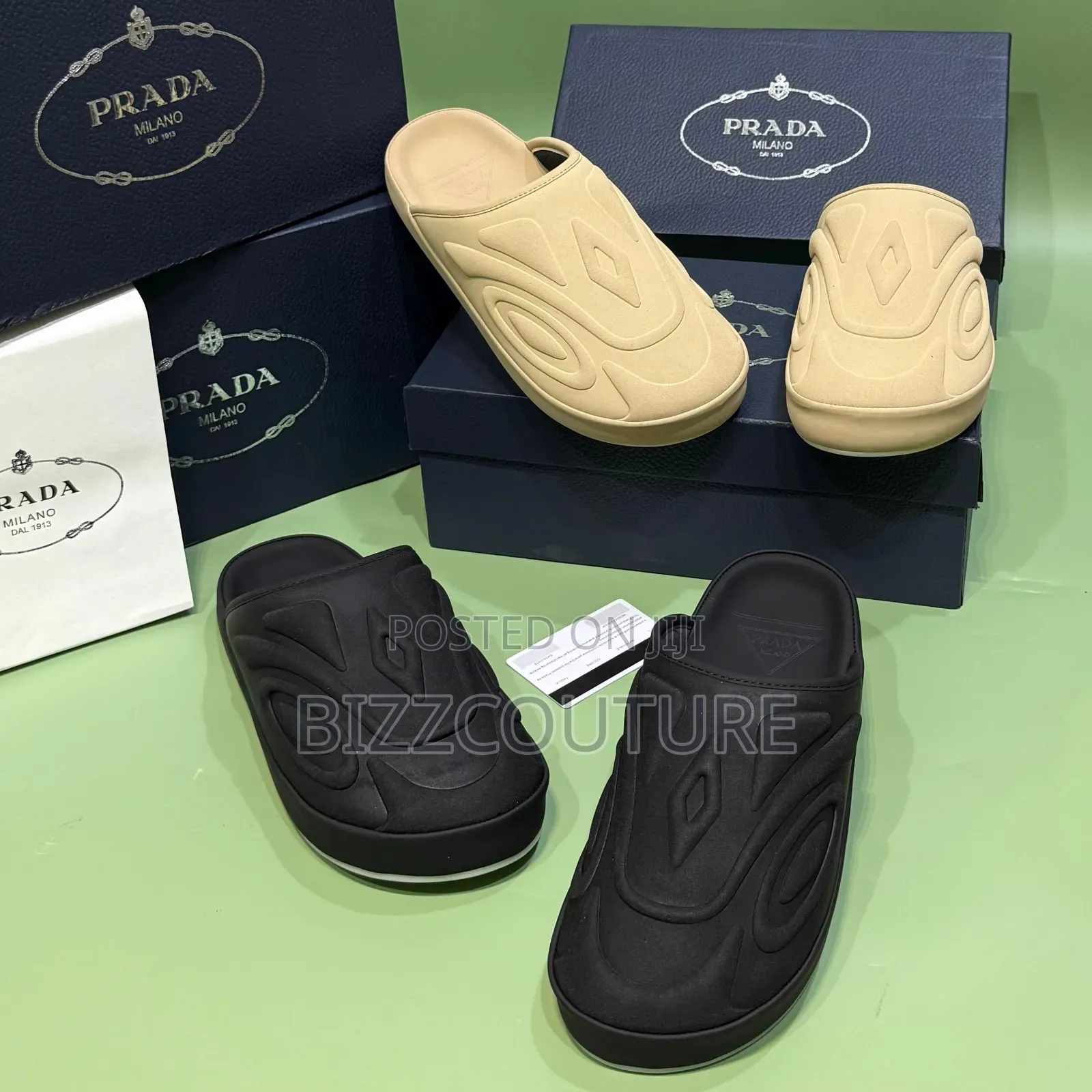 Original Prada Black Slip-on Mules Available in Store