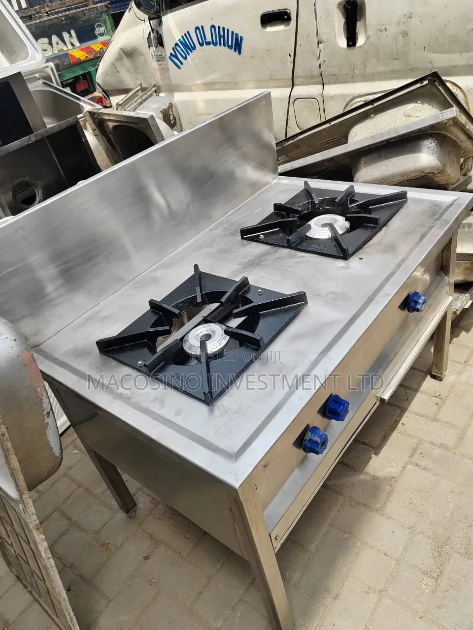 Foreign Used Stainless Steel Industrial Two-Burner Gas Stove