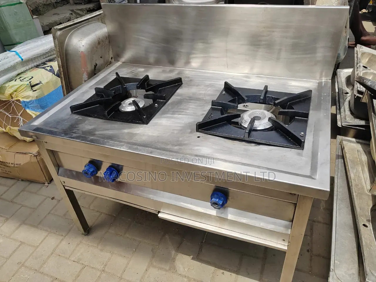 Foreign Used Stainless Steel Industrial Two-Burner Gas Stove