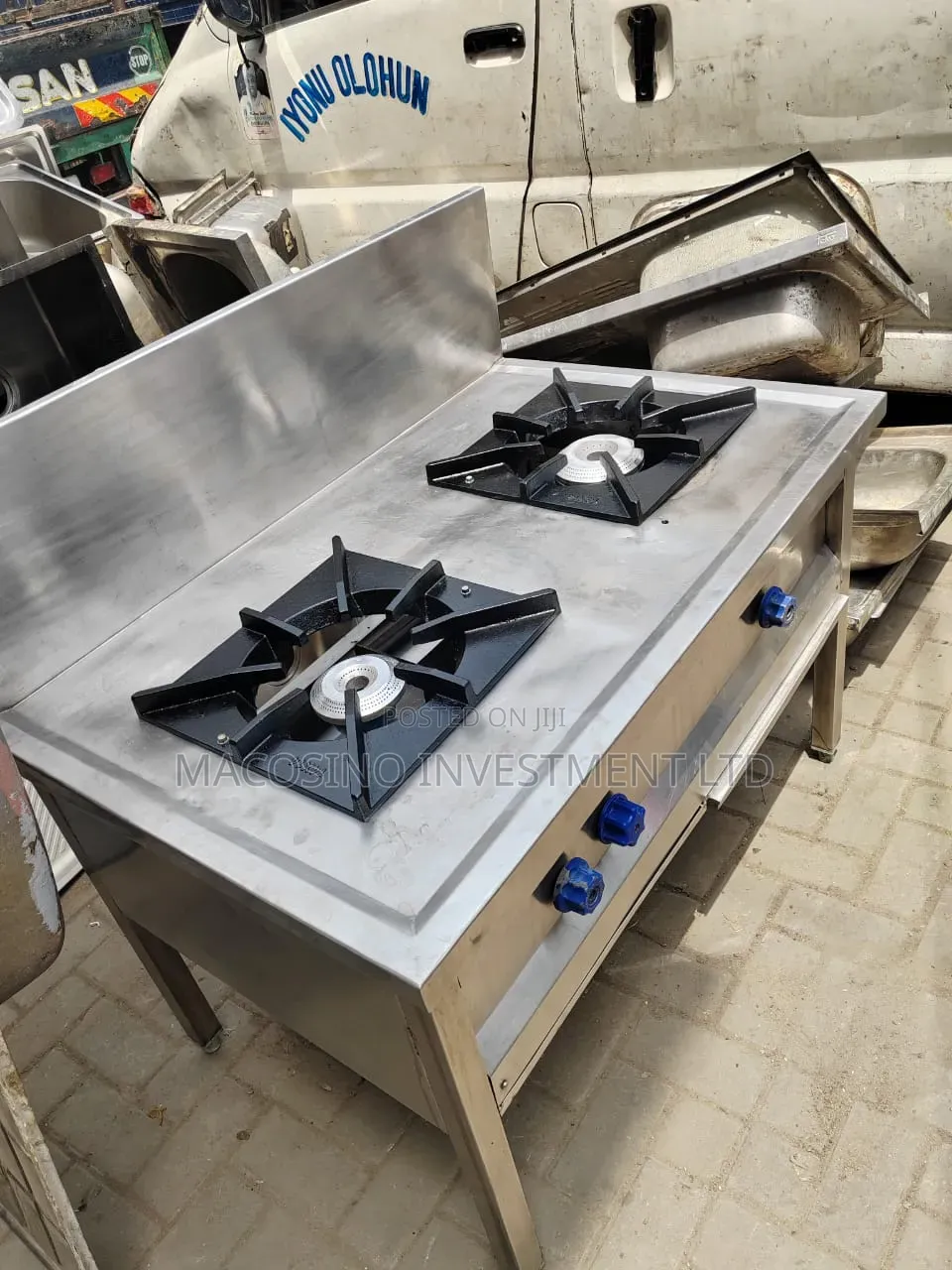 Foreign Used Stainless Steel Industrial Two-Burner Gas Stove