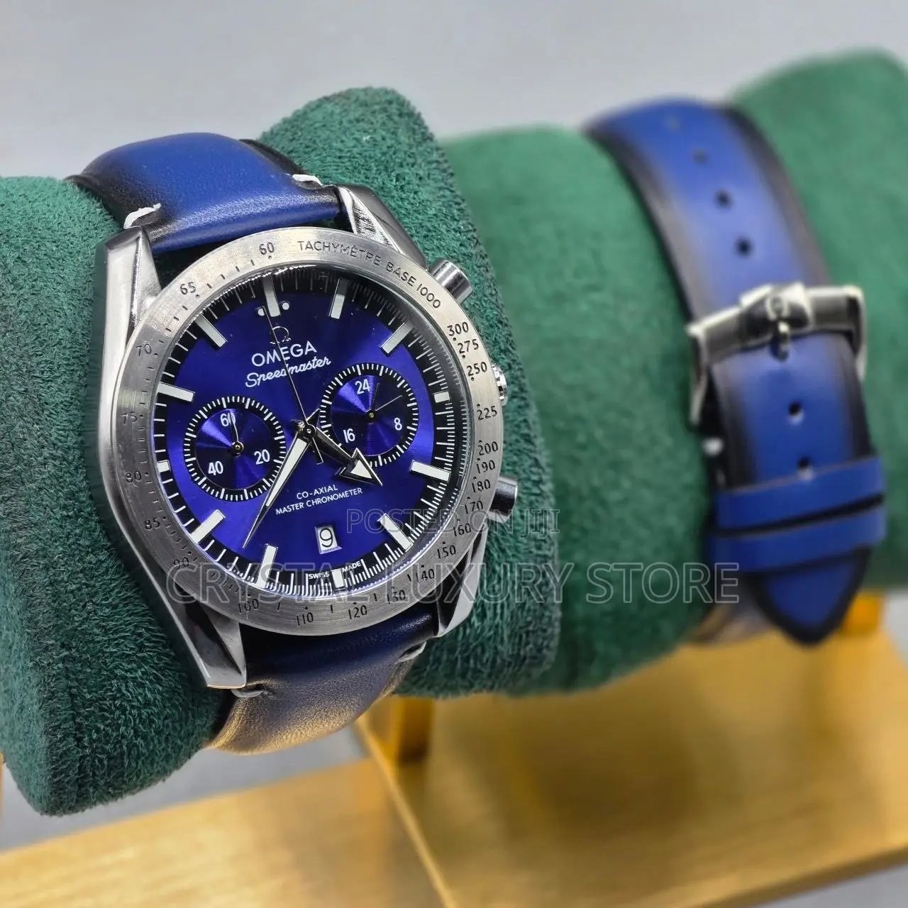Omega Quality Luxury Men Genuine Leather Wristwatch
