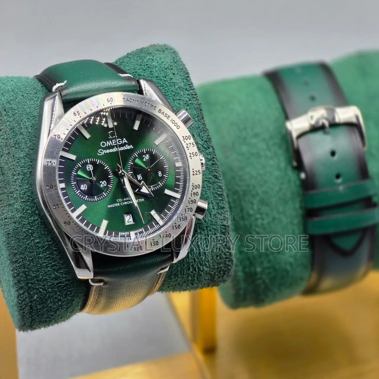Omega Quality Luxury Men Genuine Leather Wristwatch