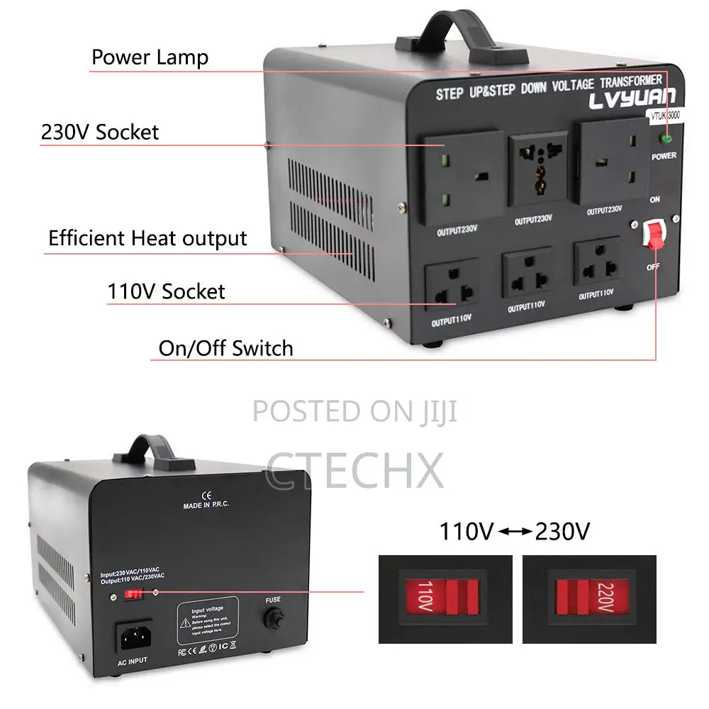 Cantonape 3000 Watt Transformers, 220v - 110v Step Up and Step Down