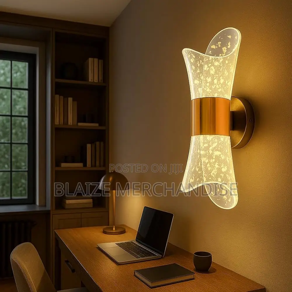Led Wall Lamp With Artistic Curved Glass Warm Led Wall Lamps