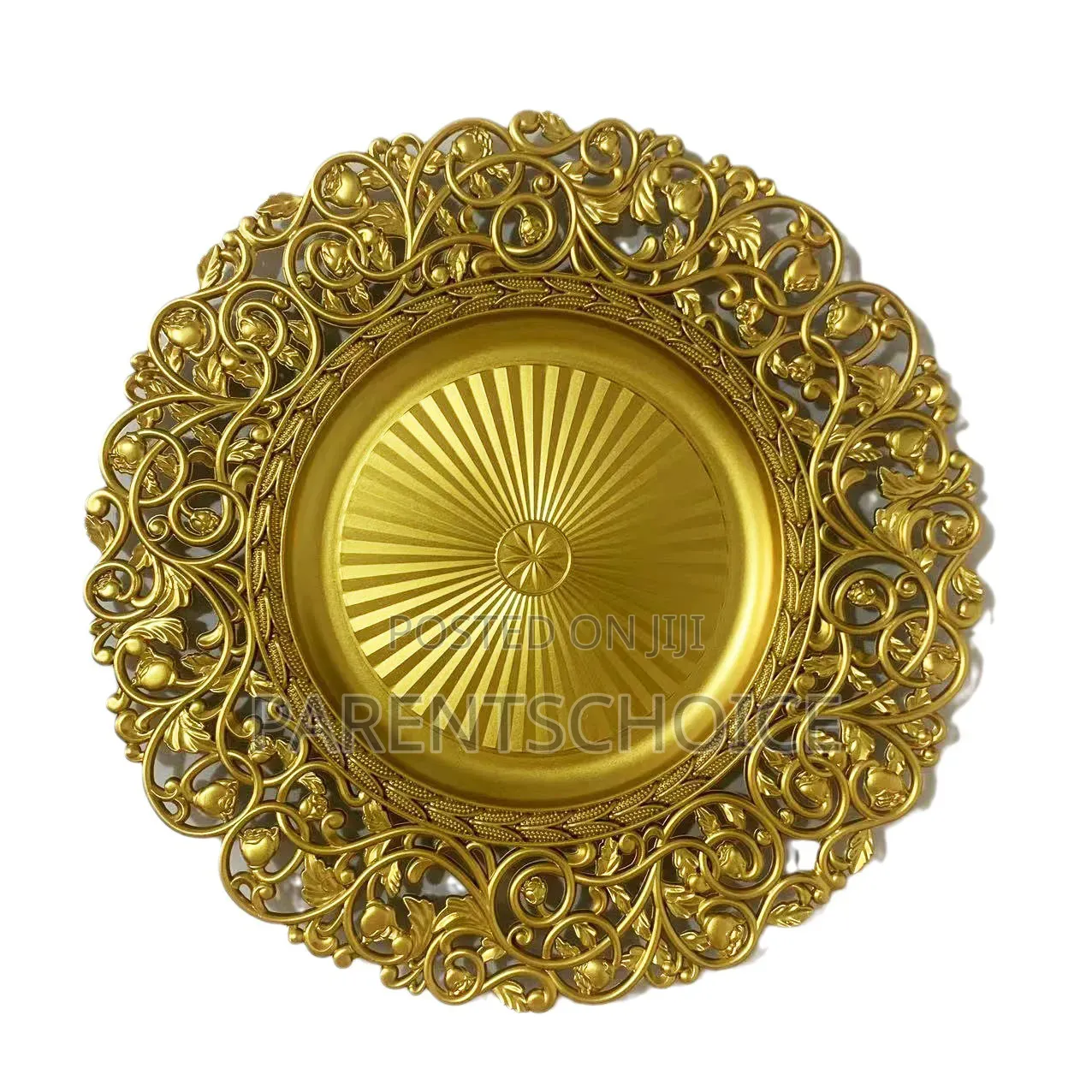 Painted Plastic Charger Plate - 50pcs (Gold / Silver)