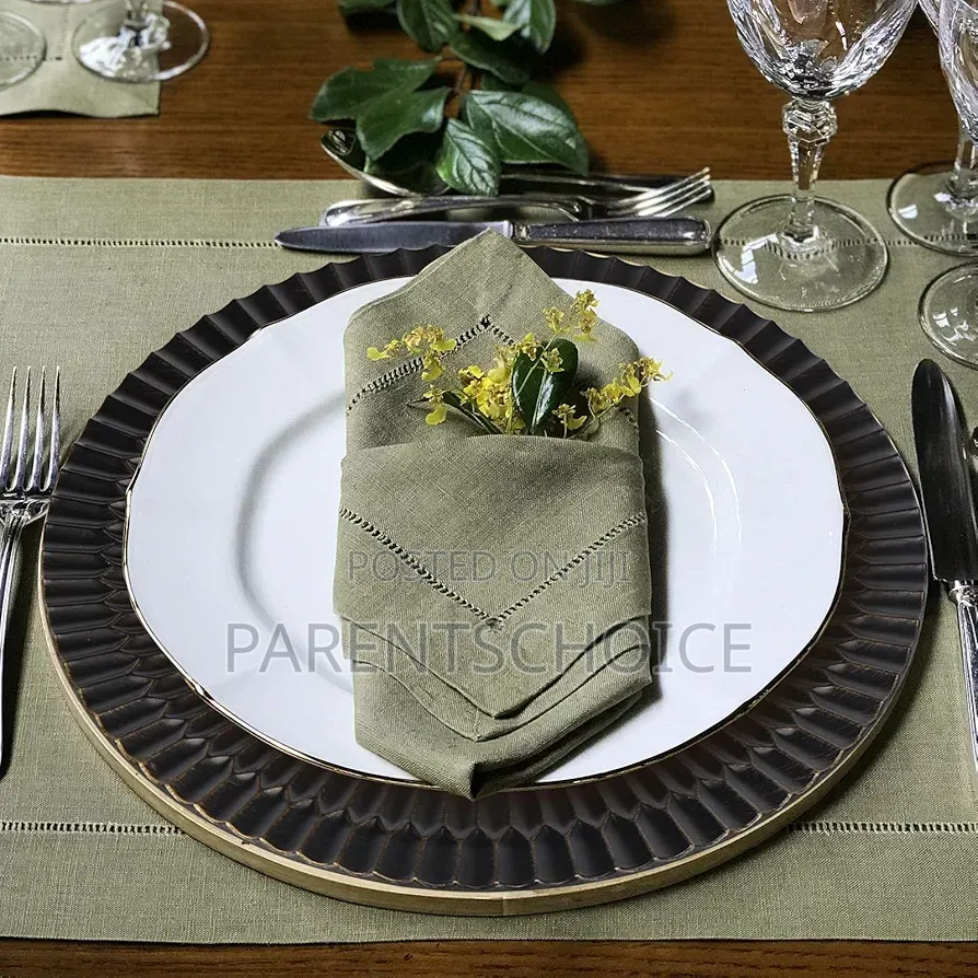 13" Black Chargers for Dinner Plates, Decorative Charger Plates- 50pcs