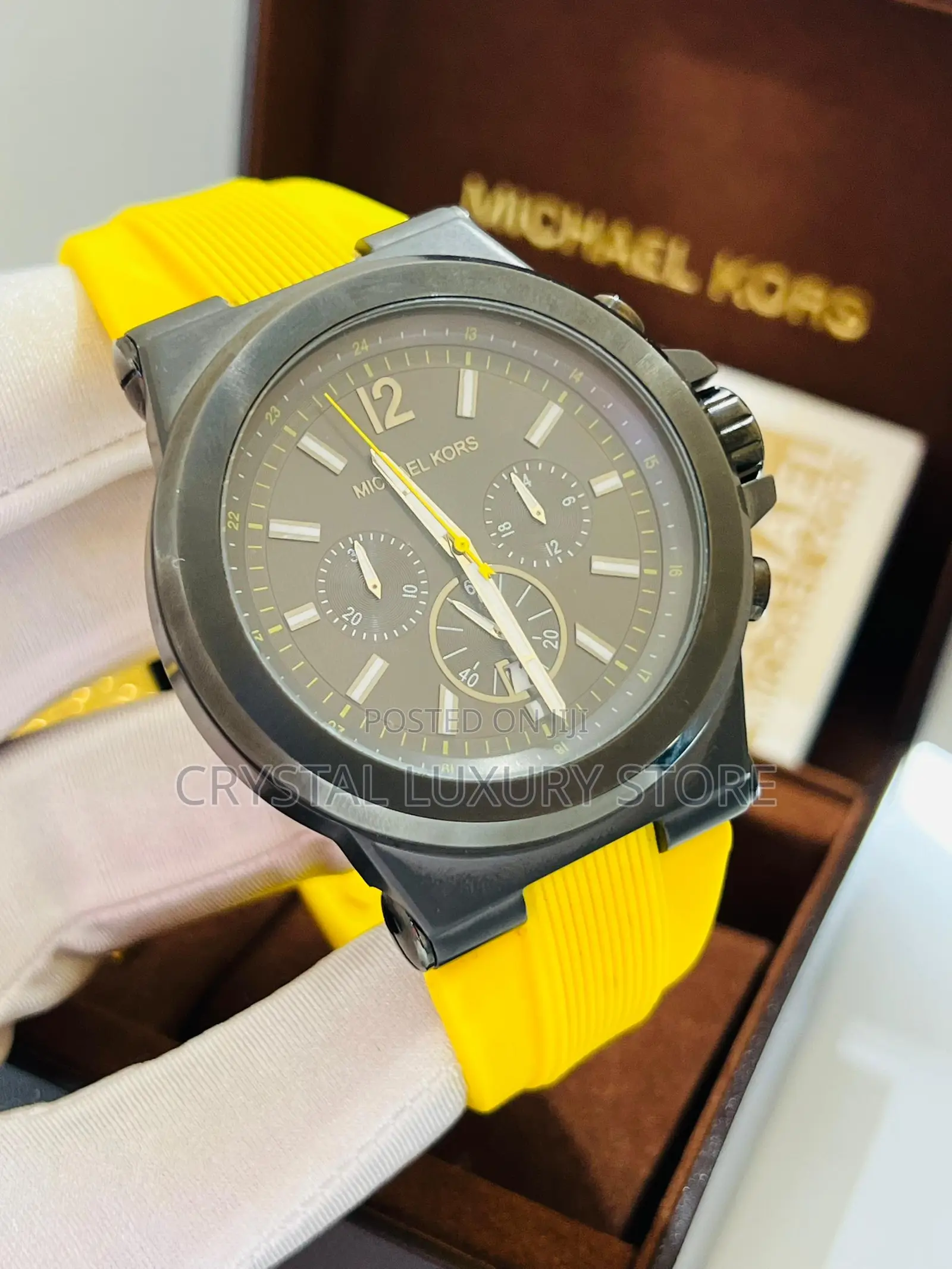 Michael Kors Quality Luxury Men Rubber Strap Wristwatch