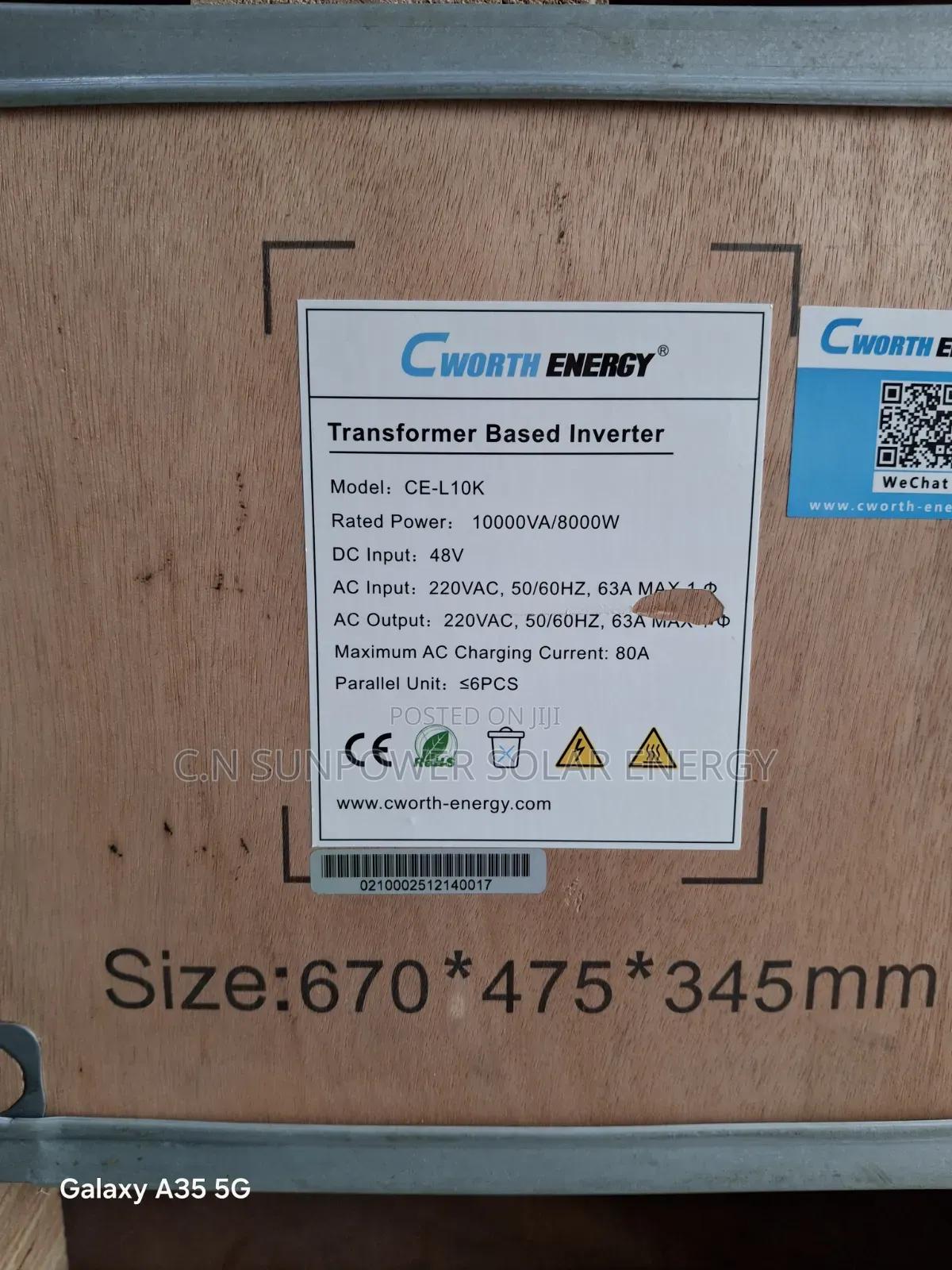 10kva/48v Cworth None-Hybrid Solar Inverter