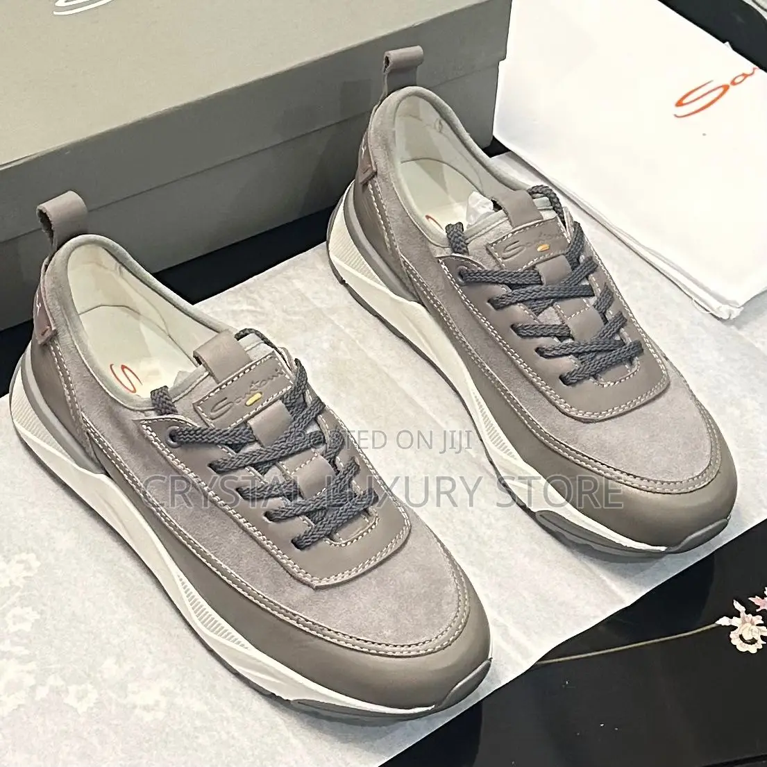 Santoni Quality Luxury Men Sneakers