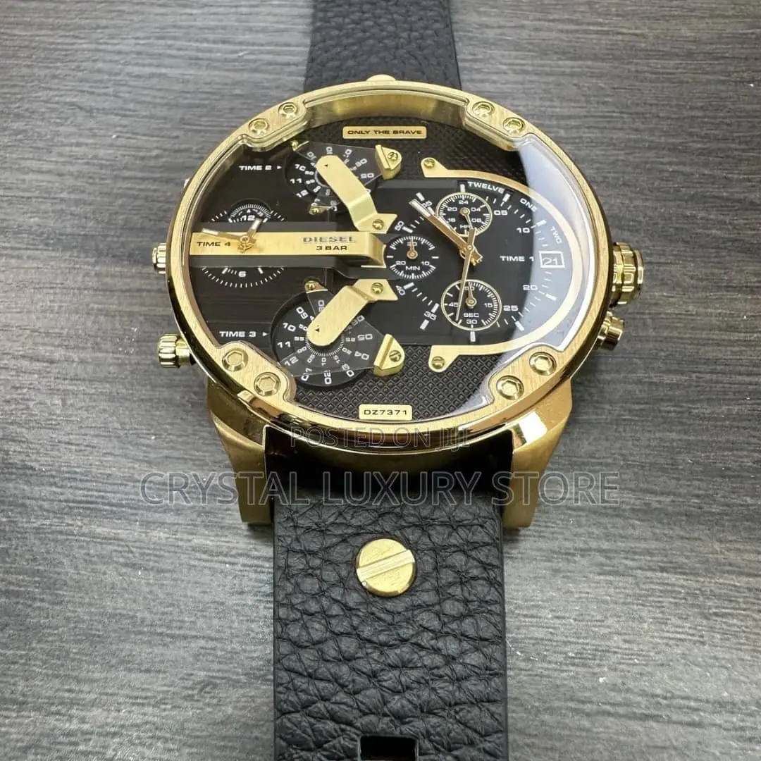 Diesel Quality Luxury Men Chronograph Genuine Leather Wristwatch