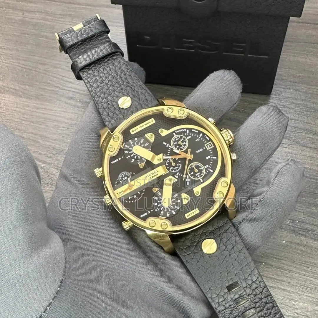 Diesel Quality Luxury Men Chronograph Genuine Leather Wristwatch