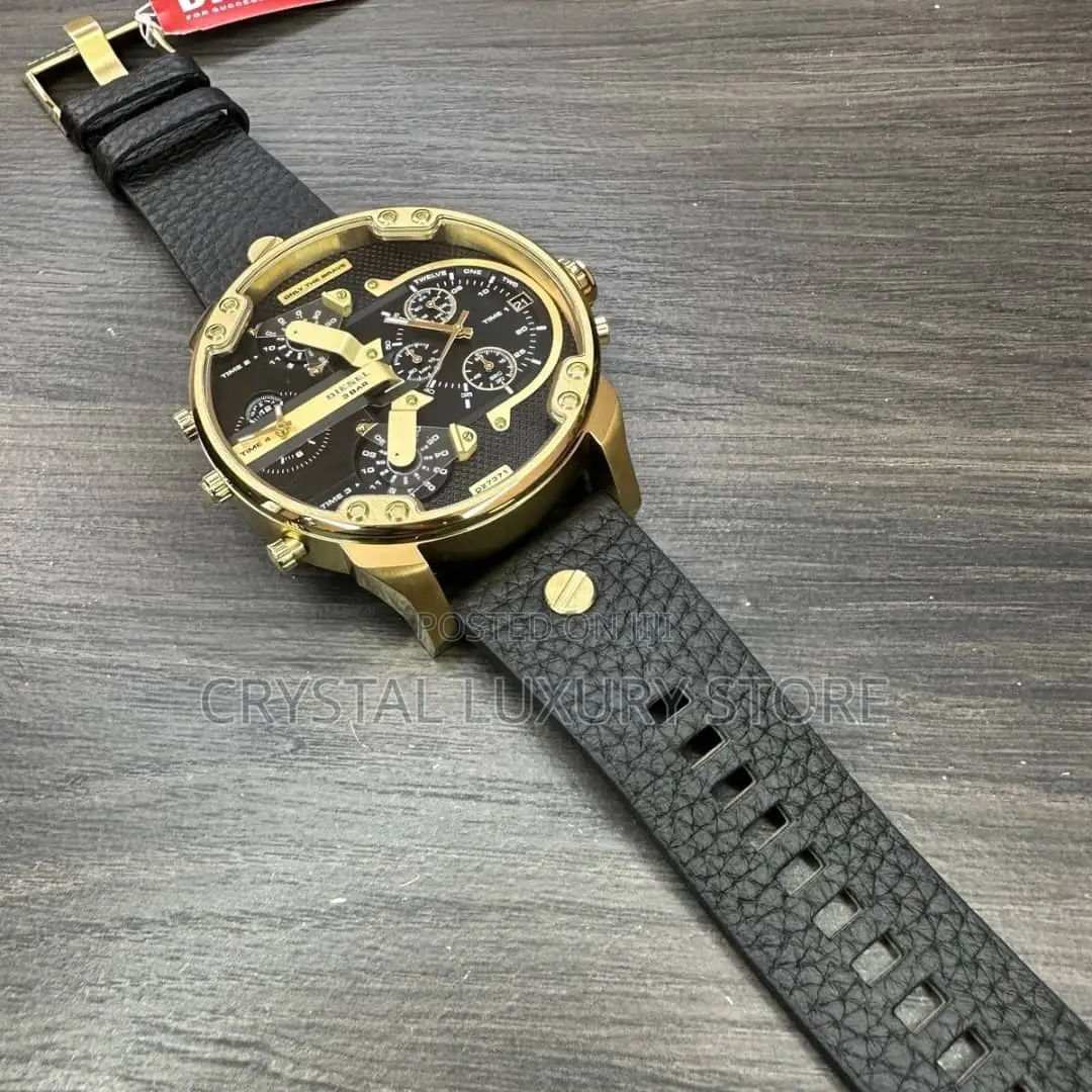 Diesel Quality Luxury Men Chronograph Genuine Leather Wristwatch