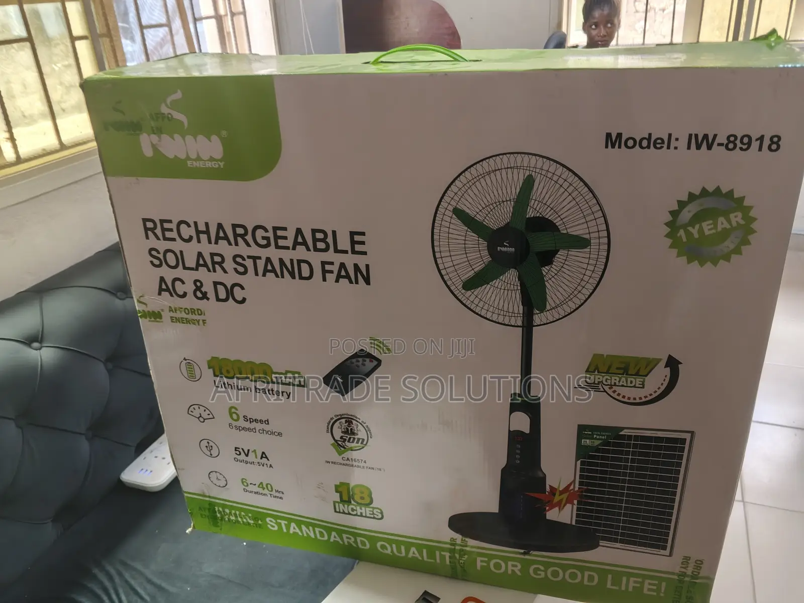 Iwin Rechargeable Fan 18 Inch – Ideal for Home Use