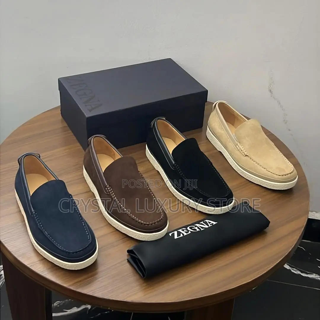 Zegna Quality Luxury Men Suede Loafers