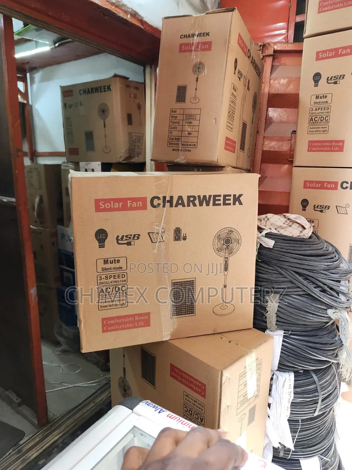 Charweek Solar Rechargeable Fan Without Remote