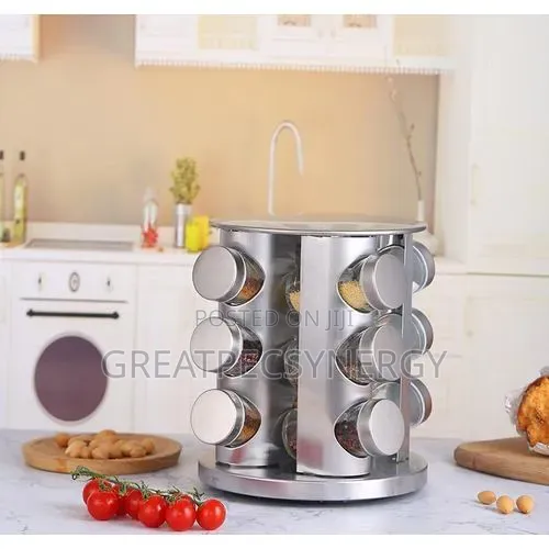 12 Jar Rotary Multipurpose Spice Rack