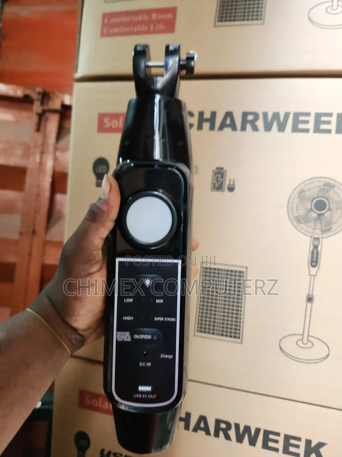 Charweek Rechargeable Solar Fan With Remote