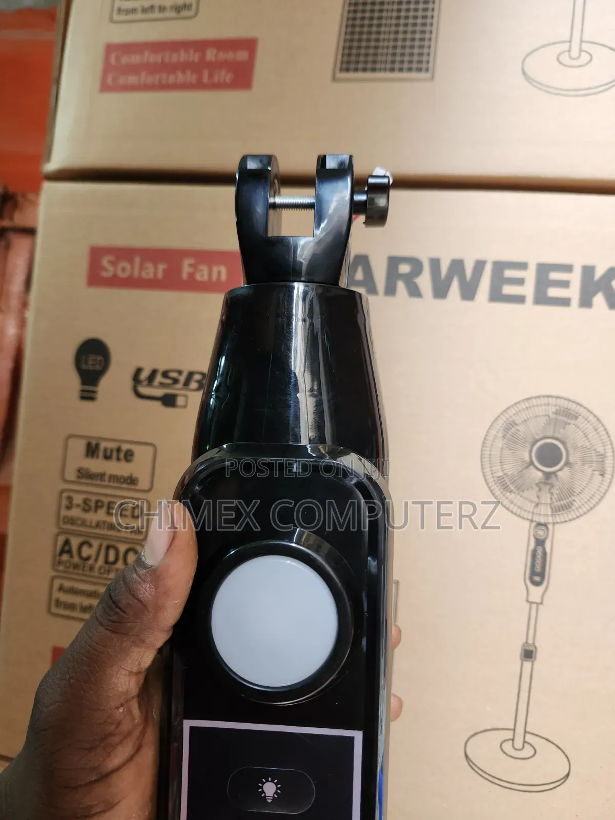 Charweek Rechargeable Solar Fan With Remote