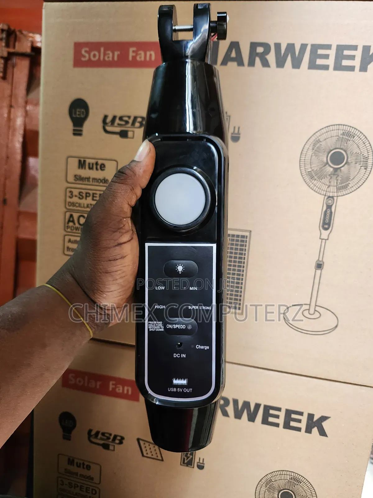 Charweek Rechargeable Solar Fan With Remote