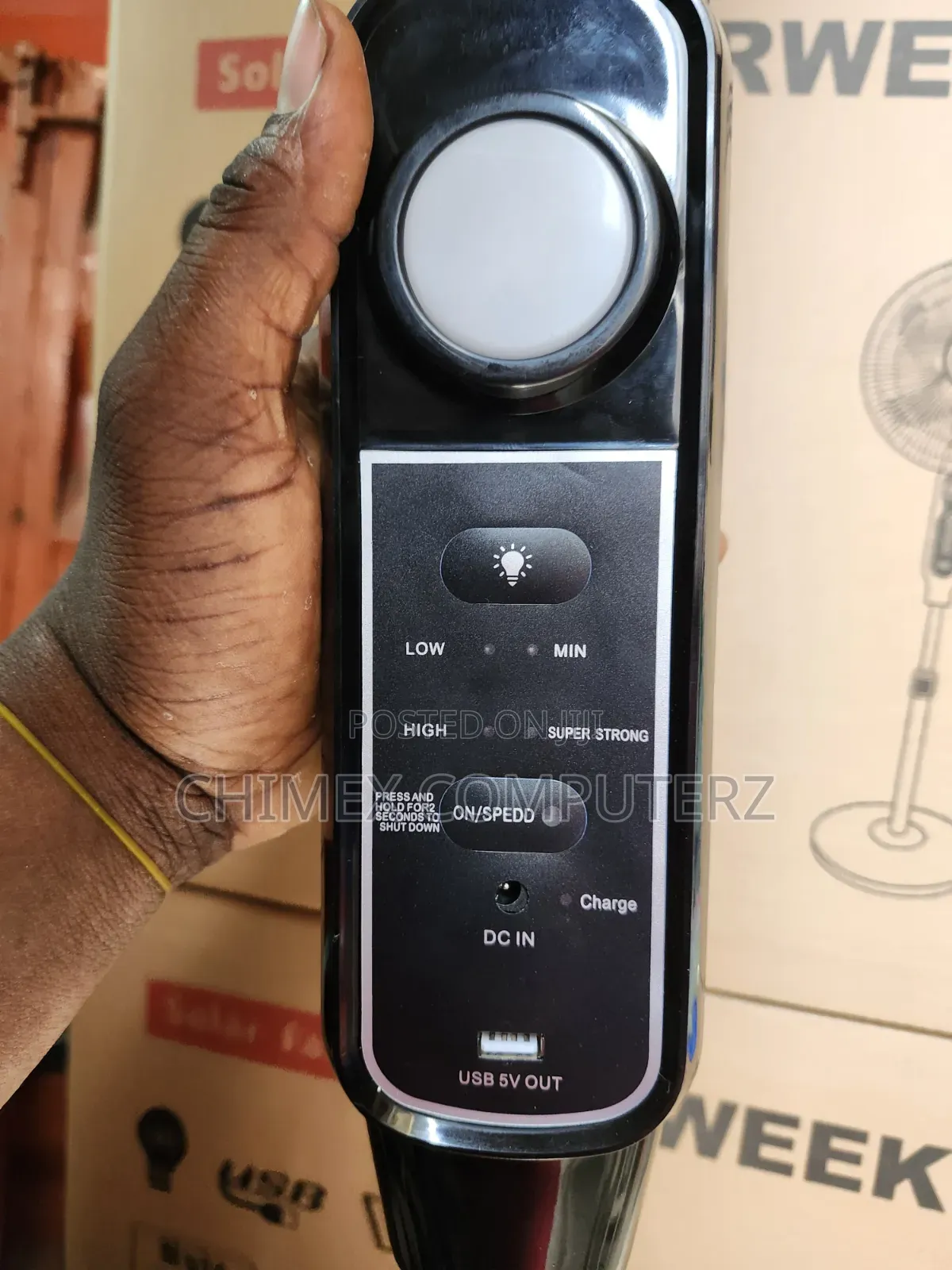 Charweek Rechargeable Solar Fan With Remote