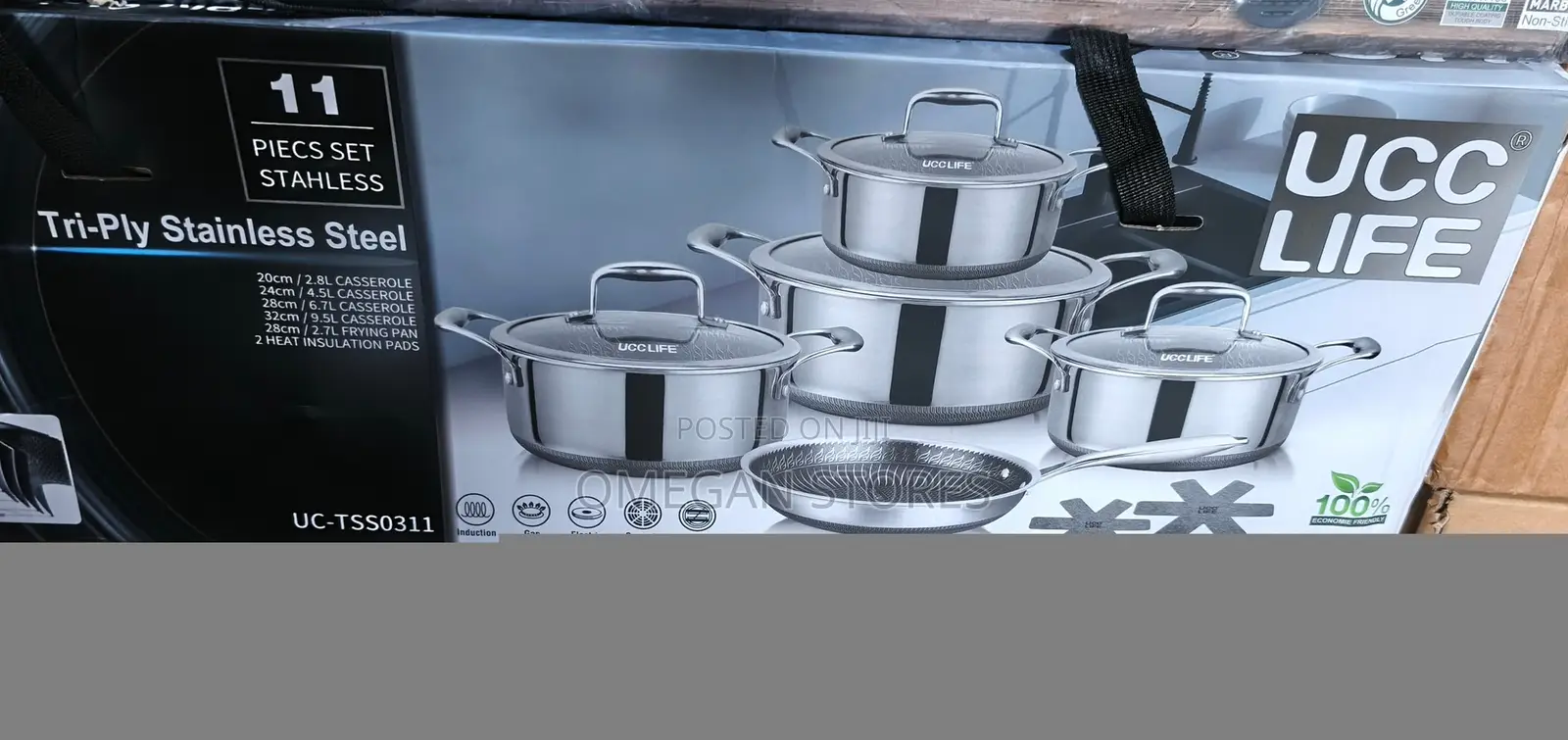 Ucc Life Honey Comb Stainless Steel Cookware Set