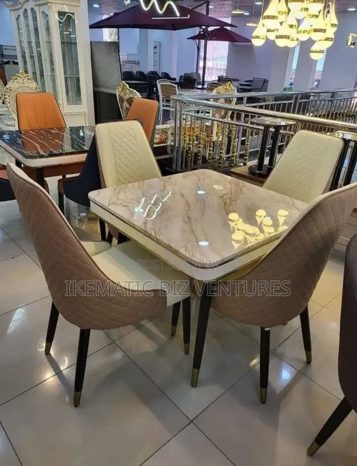 Unique Marble Dinning Table With 4 Chairs