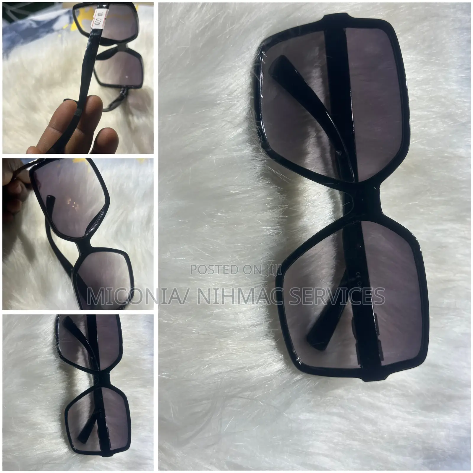 Sleek Black Oversized Unisex Sunglasses