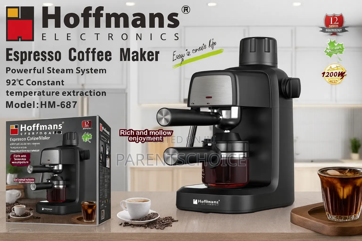 Hoffmans Hm-687 Espresso Coffee Maker | 1200 W
