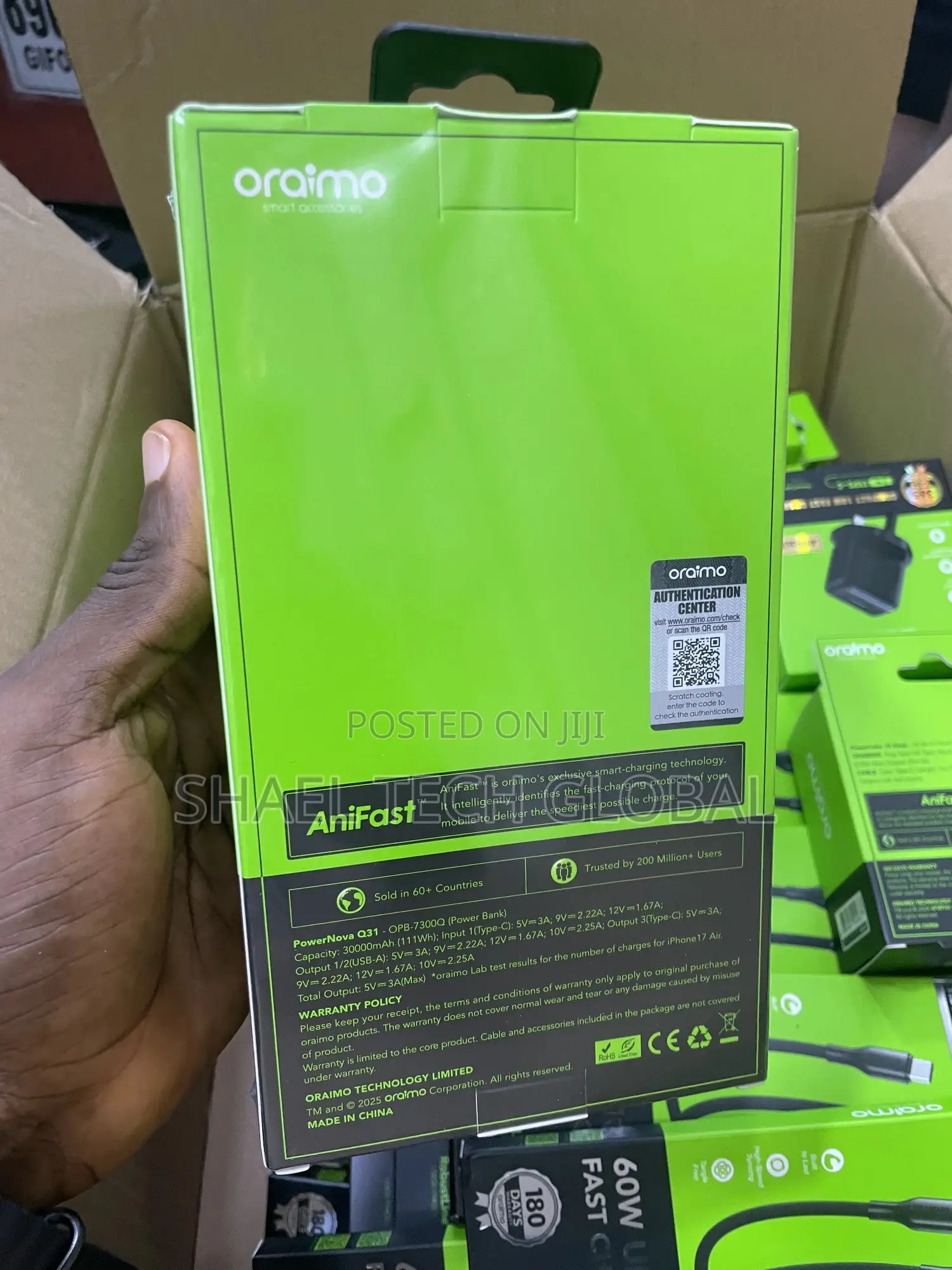 Oraimo 30000mah Powerbank Display
