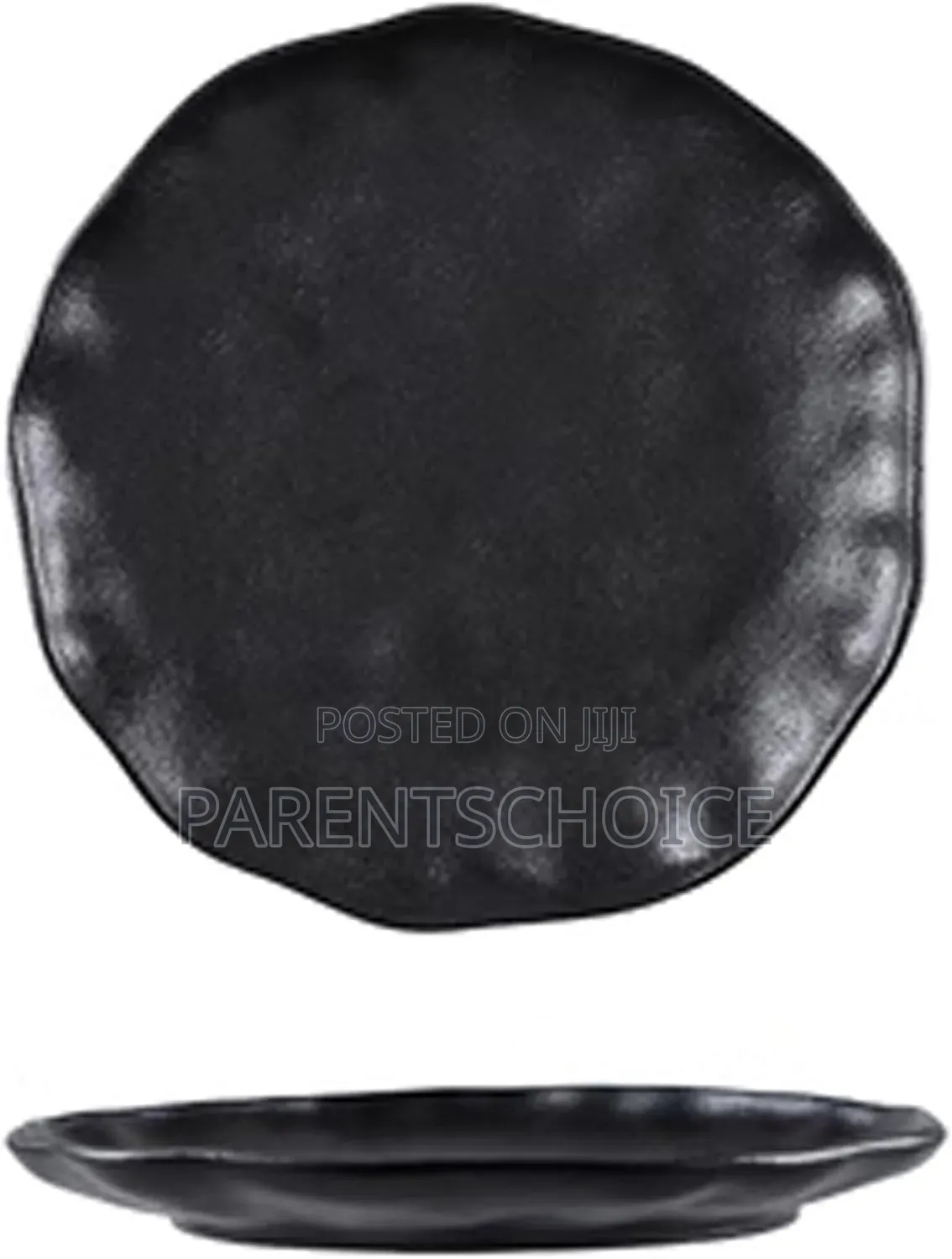 Melamine Designer Rock Round Plate - 12pcs