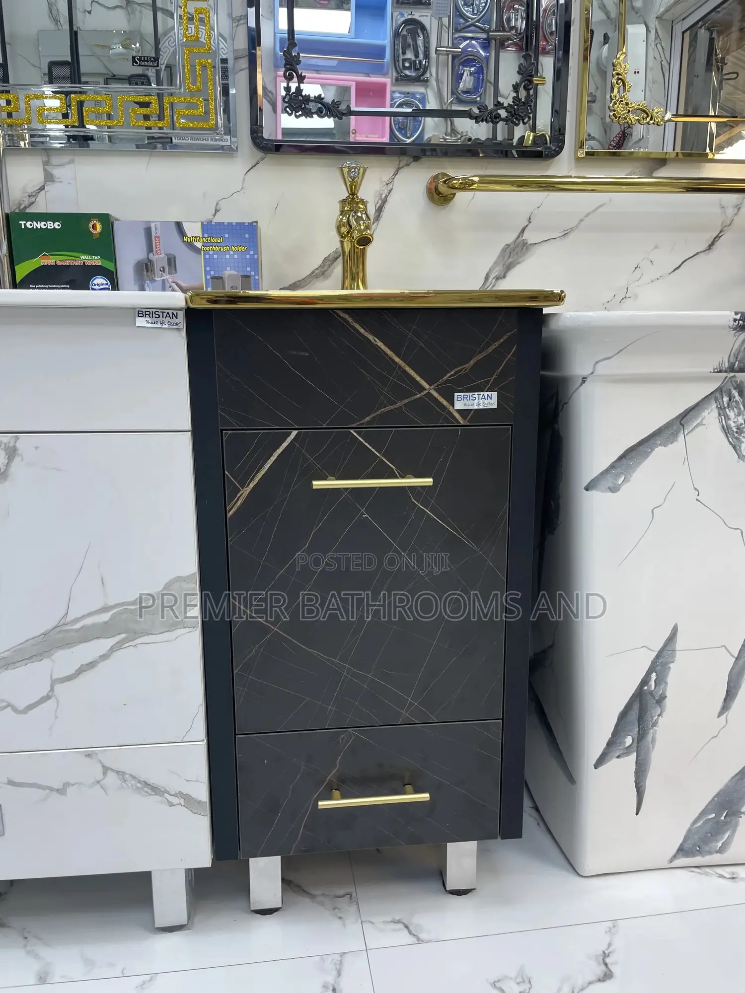 Gold Standing Cabinet With Tap