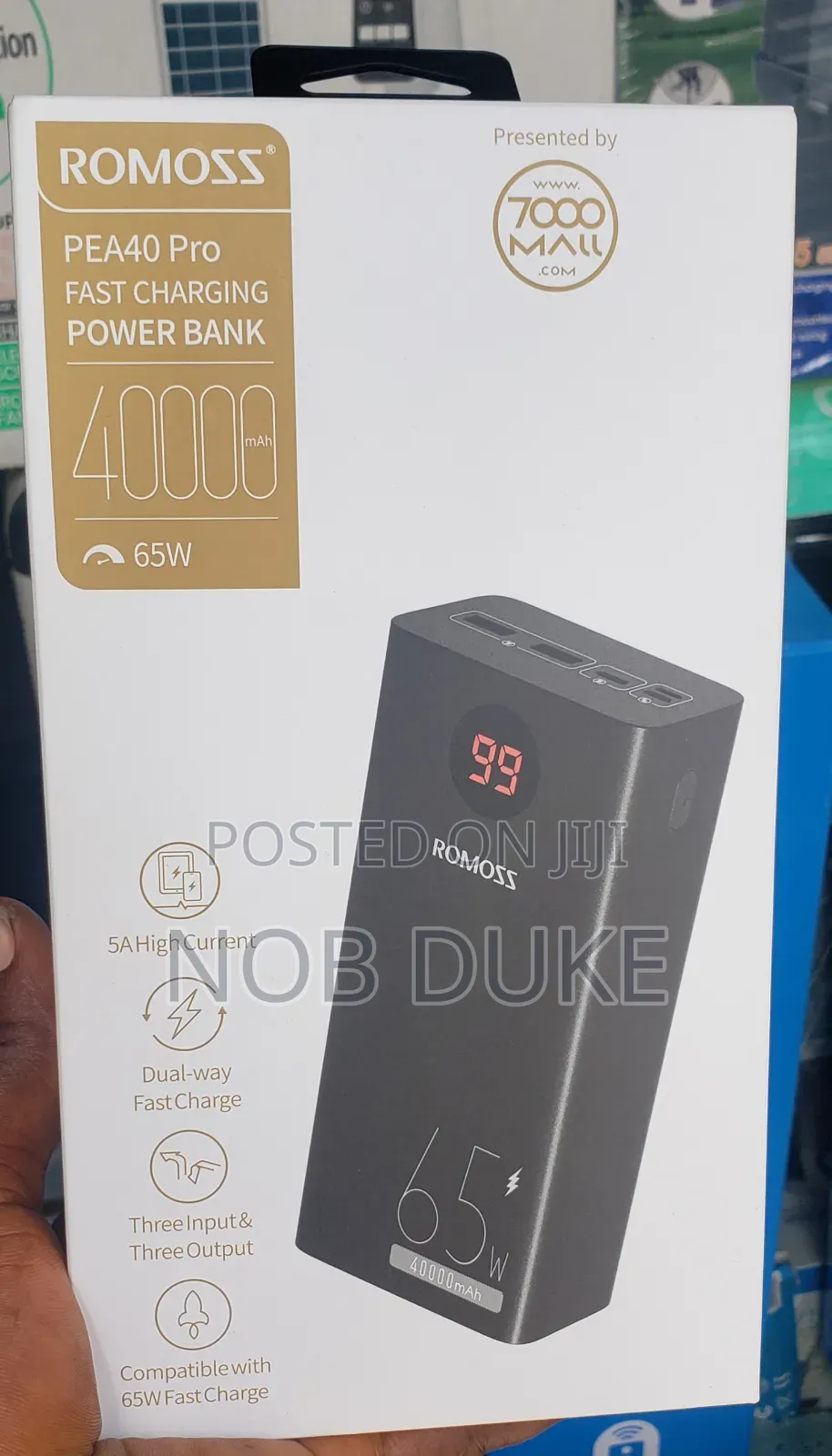 Romoss Pea 40 Pro 65watts Power Bank
40000mah