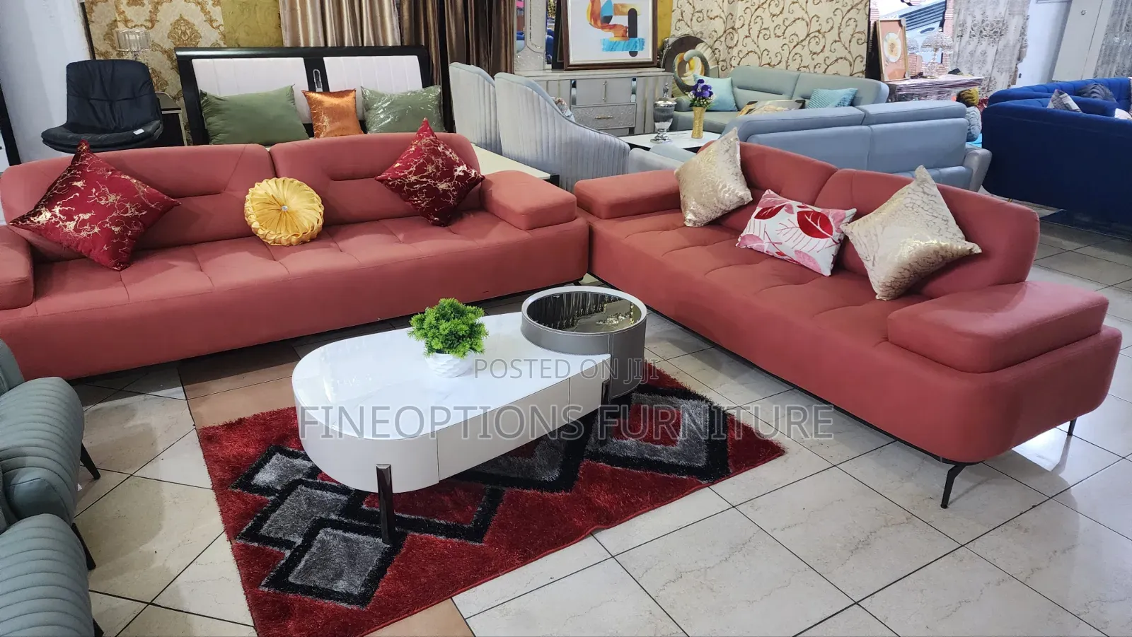 Crimson Velvet Contemporary Sofa