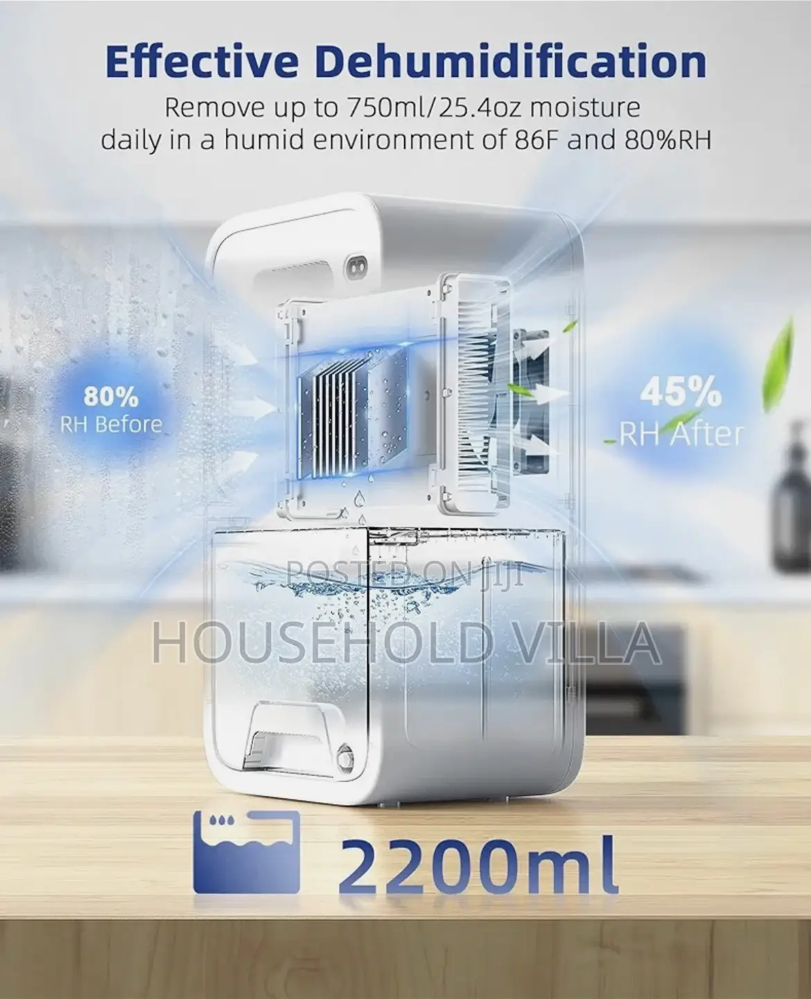 Lonxfy 2.5l Dehumidifier With a Drainage Hose