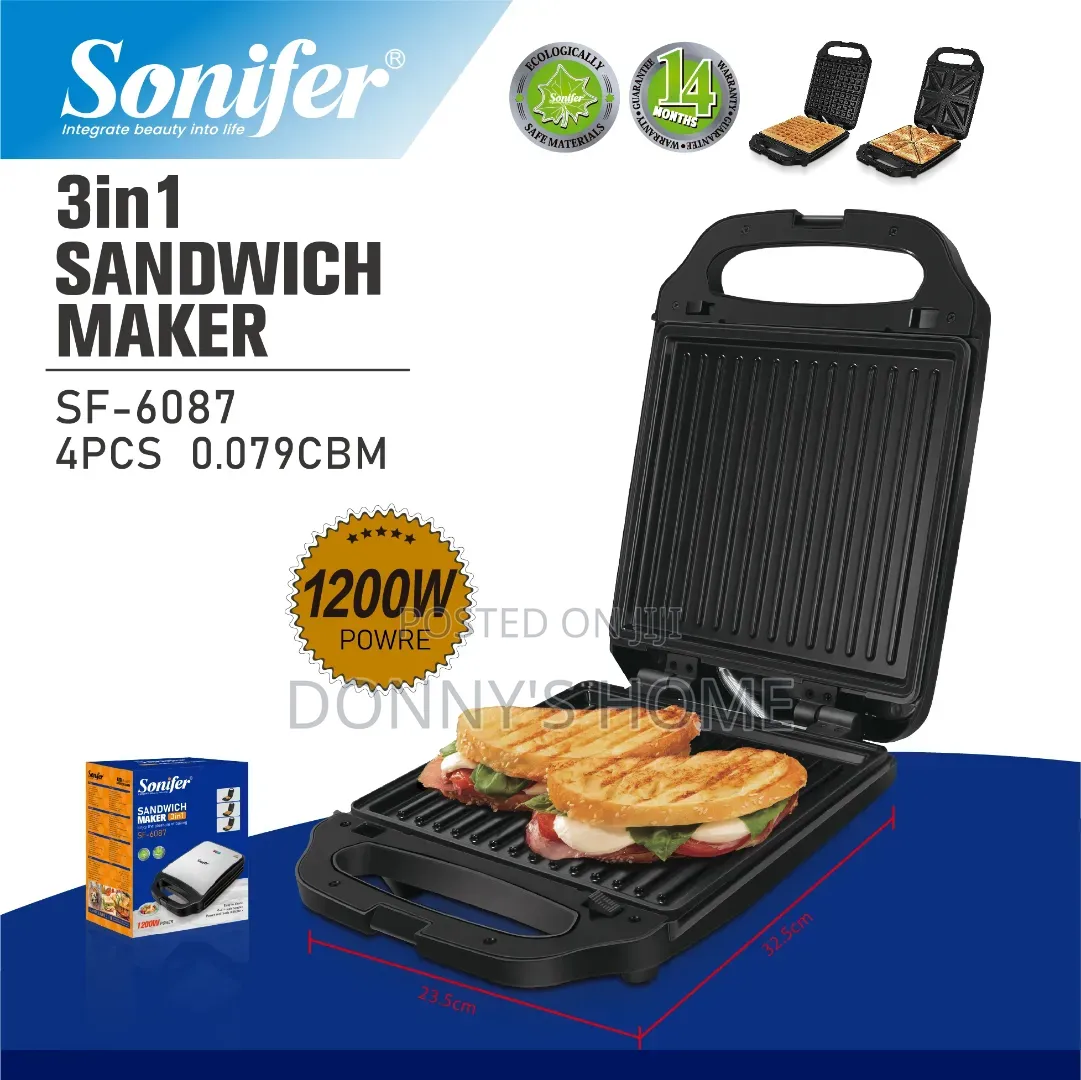 Sonifer 3 in 1 Sandwich Maker (Sf-6087) 1200w